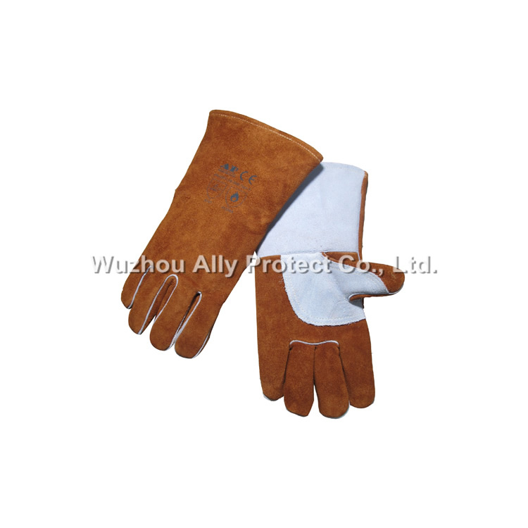 AP-2600 Deluxe Coffee Leather Welding Gloves 