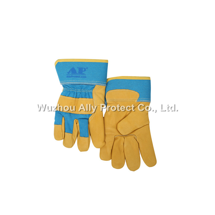 AP-2502 Grain Calfskin Fleece-lined Winter Gloves